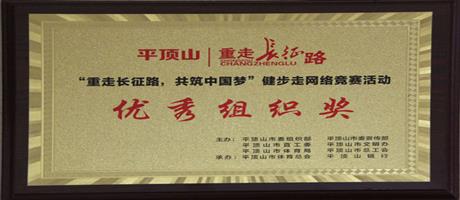 “重走長(zhǎng)征路，共筑中國(guó)夢(mèng)”健步走網(wǎng)絡(luò)競(jìng)賽活動(dòng)優(yōu)秀組織獎(jiǎng)